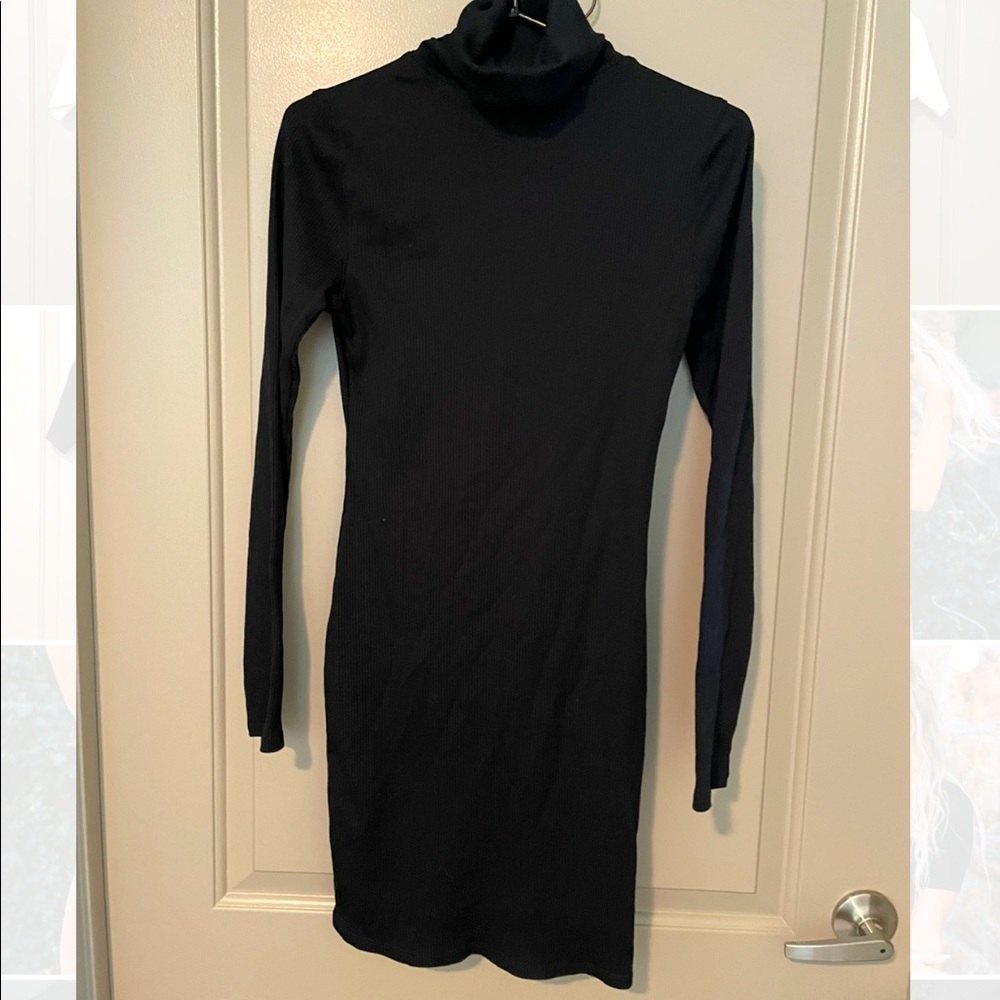 Wild Fable: Black Turtleneck Ribbed Dress